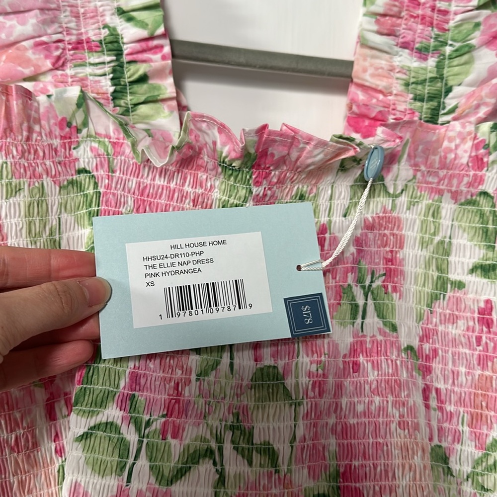 Hill House Ellie Nap Dres Nantucket Pink Hydrangea Size XS NWT - Picture 2 of 8